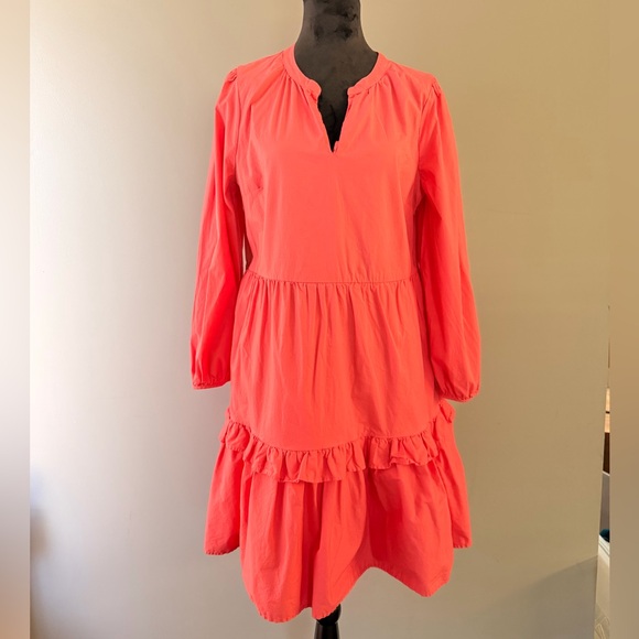 J. Crew Cotton Poplin Tiered Ruffle Mini Dress - Medium - Picture 2 of 4